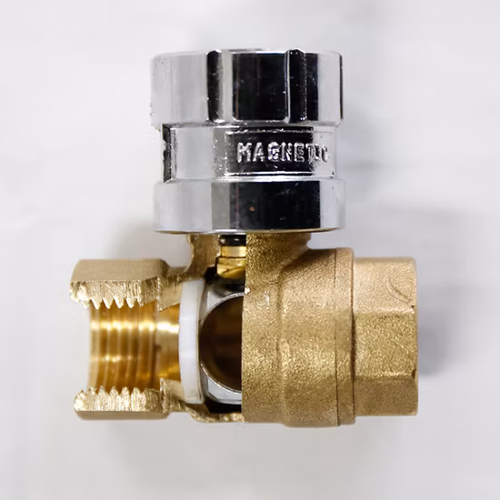 Good Market Brass Lockable Ball Valve for Water Meter with Magnetic Lock